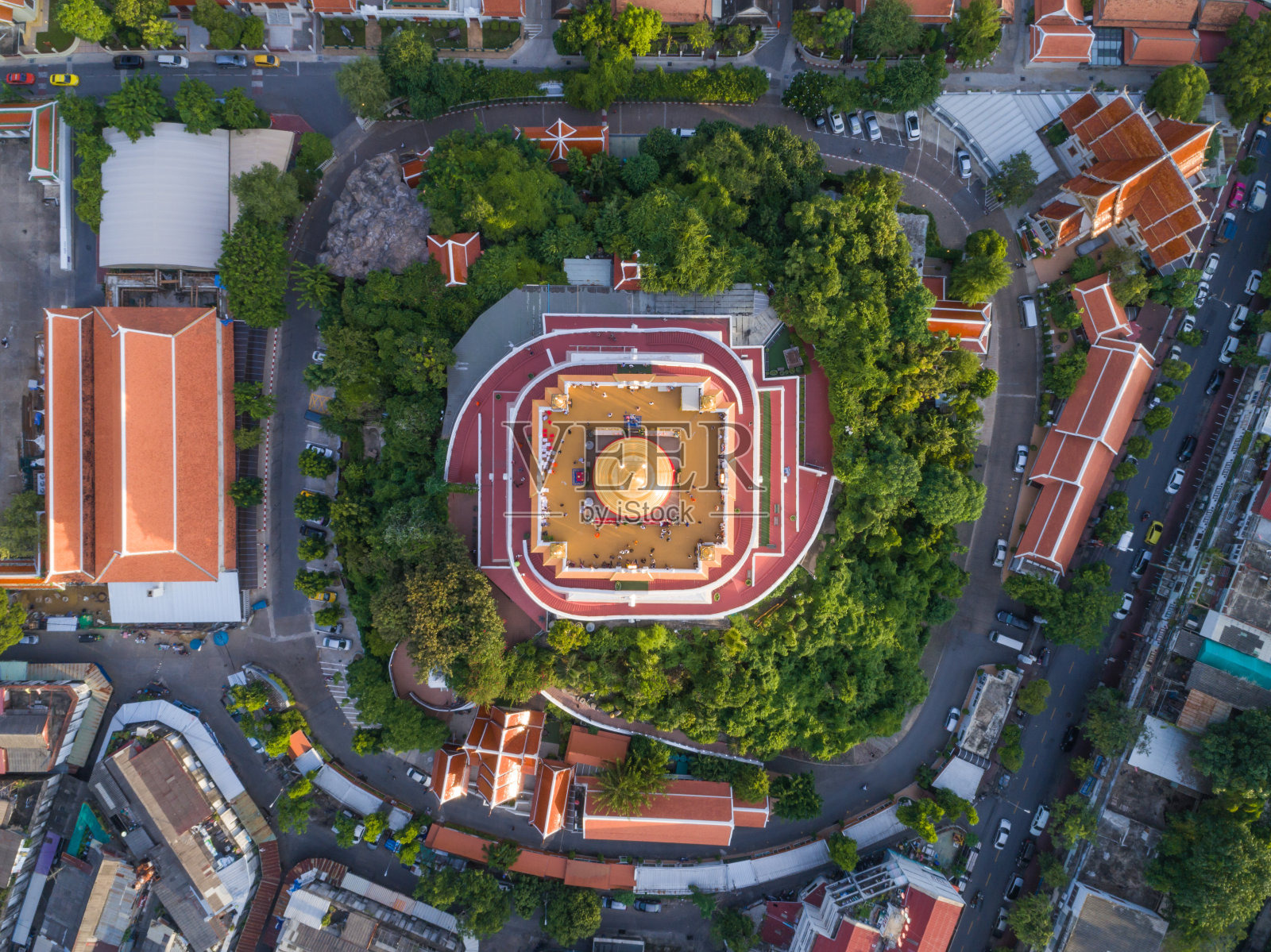 金山塔,泰国著名的寺庙。航空摄影照片摄影图片