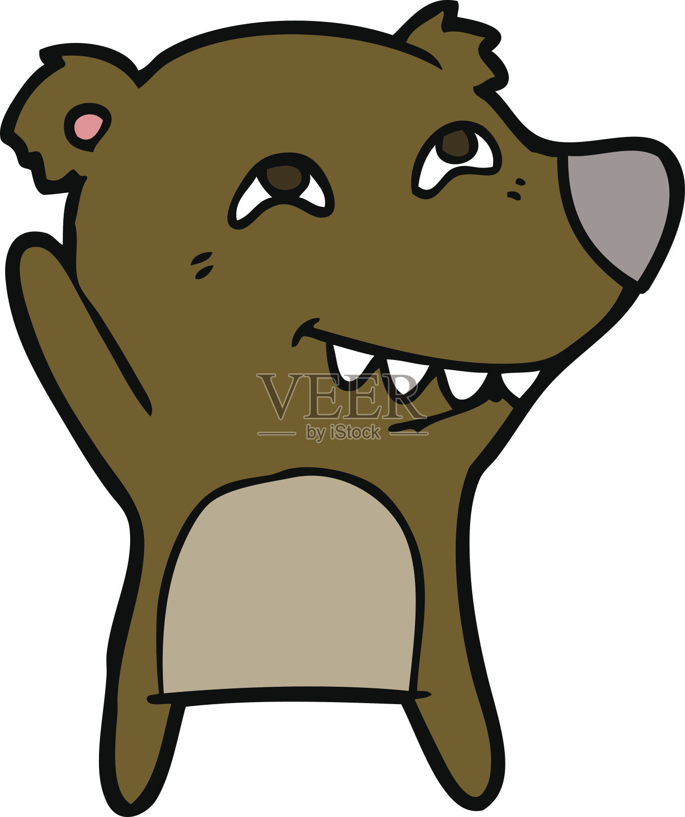 卡通熊露出牙齿设计元素图片