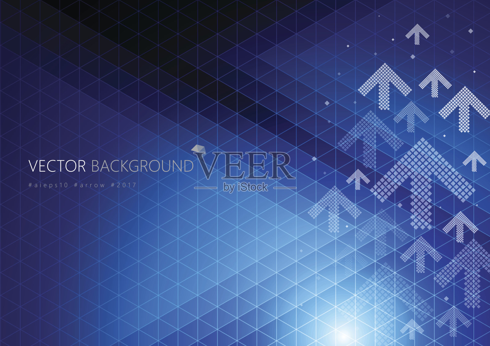 蓝色背景与淡白方向箭头模式插画图片素材