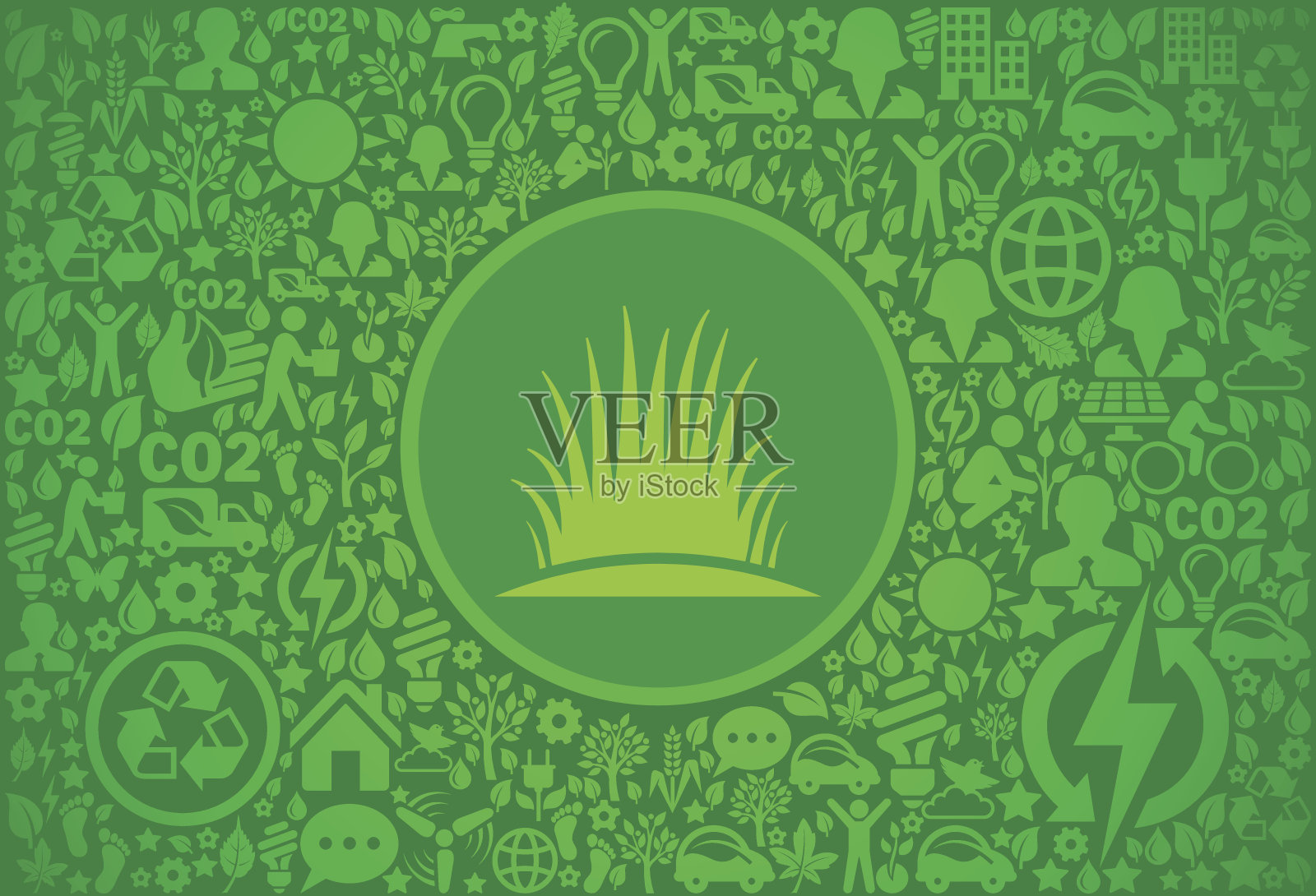 丛林环境绿色矢量图标模式插画图片素材