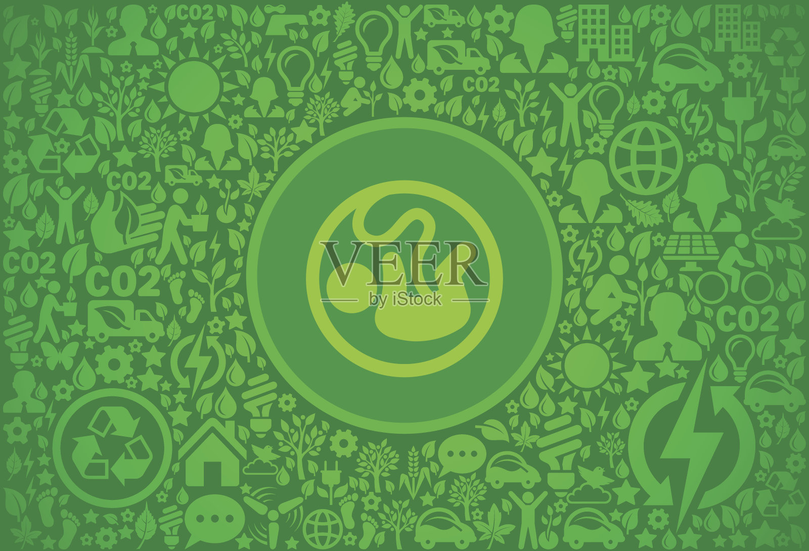 胎儿环境绿色矢量图标模式插画图片素材