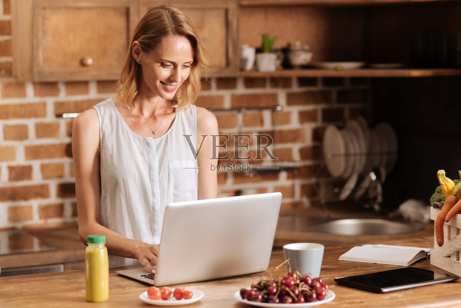 在家工作的聪明女人照片摄影图片