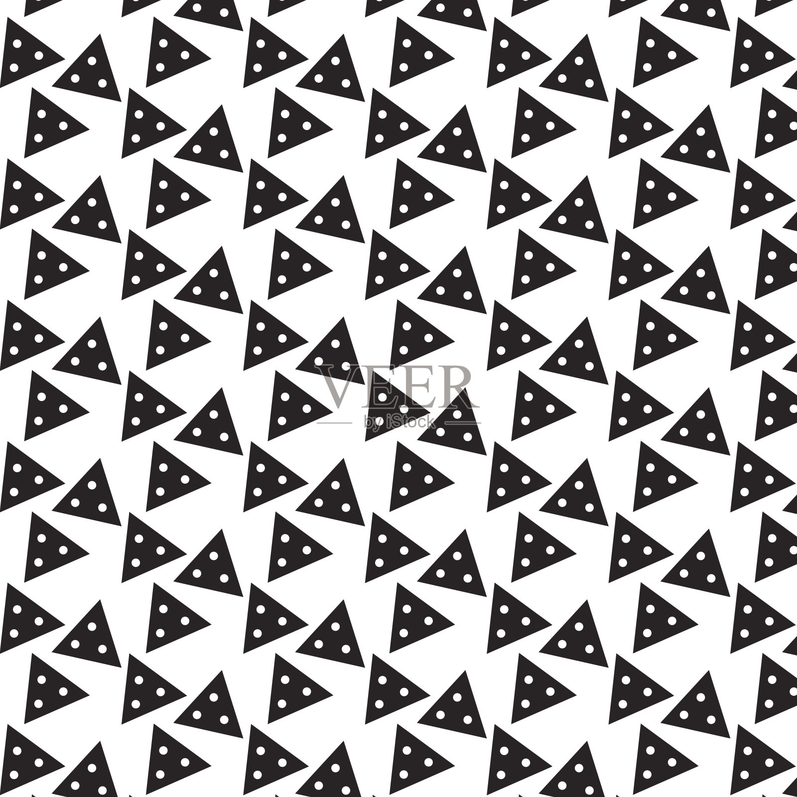 黑色三角形与白色圆点内图案背景插画图片素材