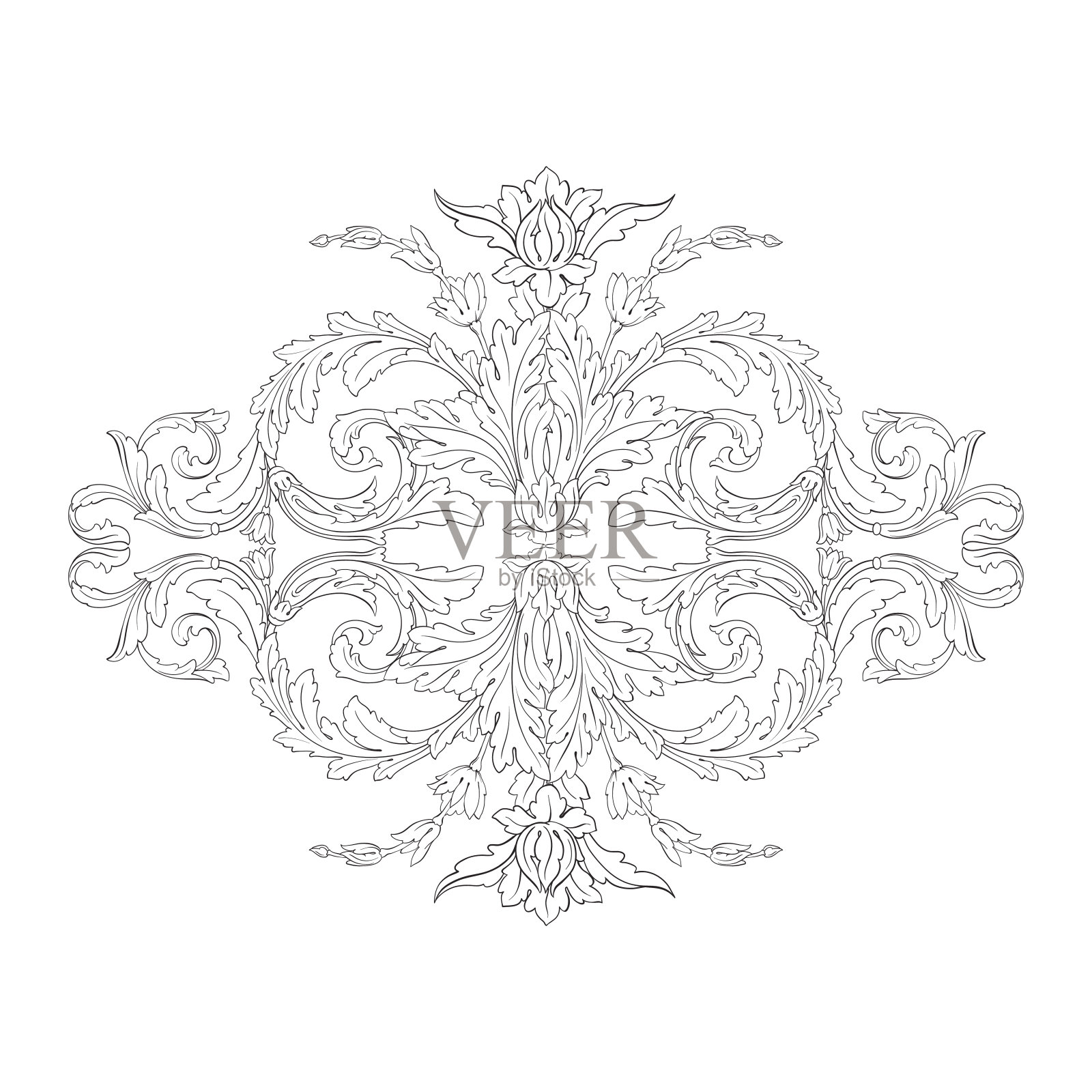 复古巴洛克装饰向量插画图片素材