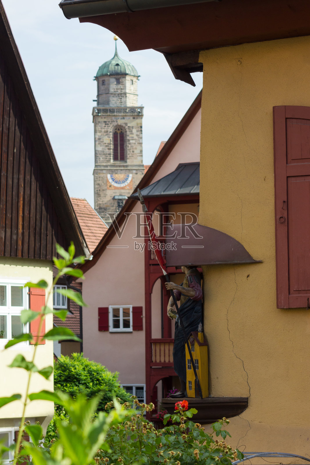 德国南部巴伐利亚历史城市的框架门面和窗户照片照片摄影图片