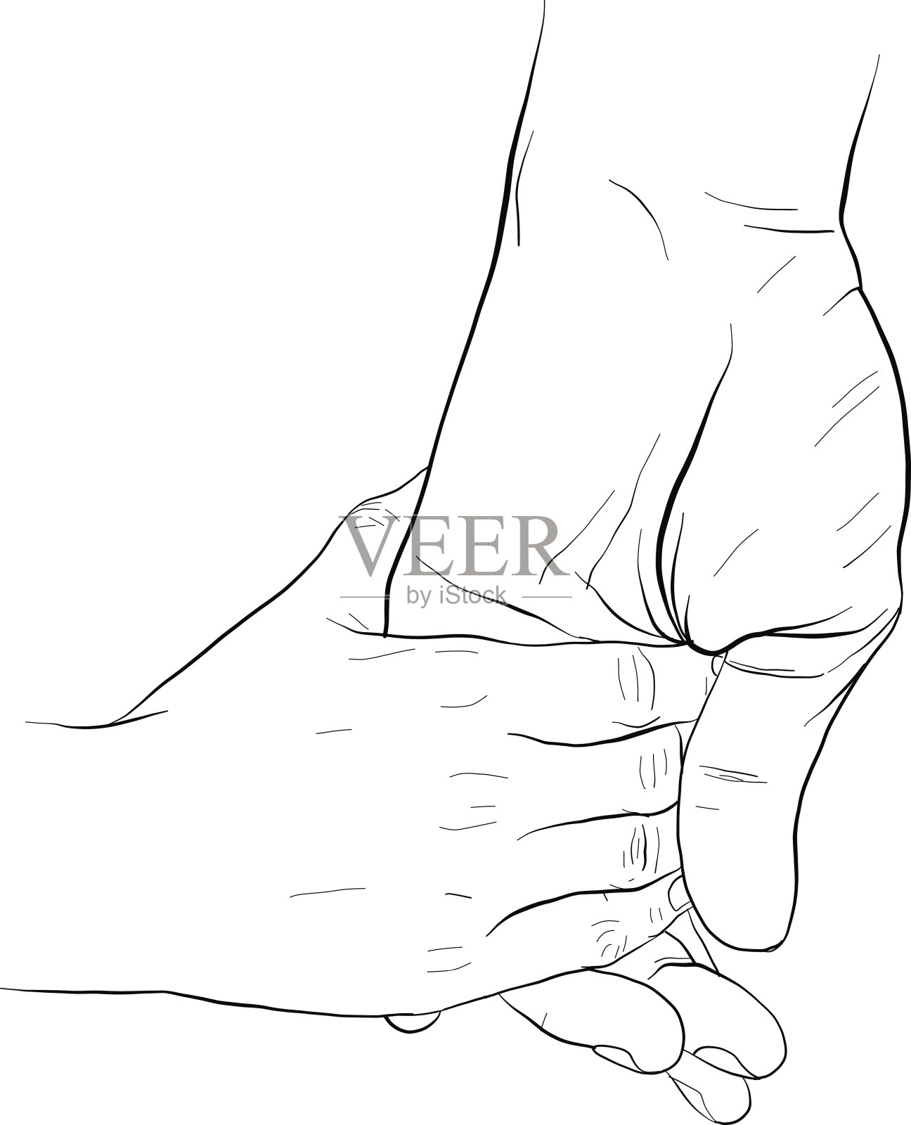 手牵手矢量图插画图片素材