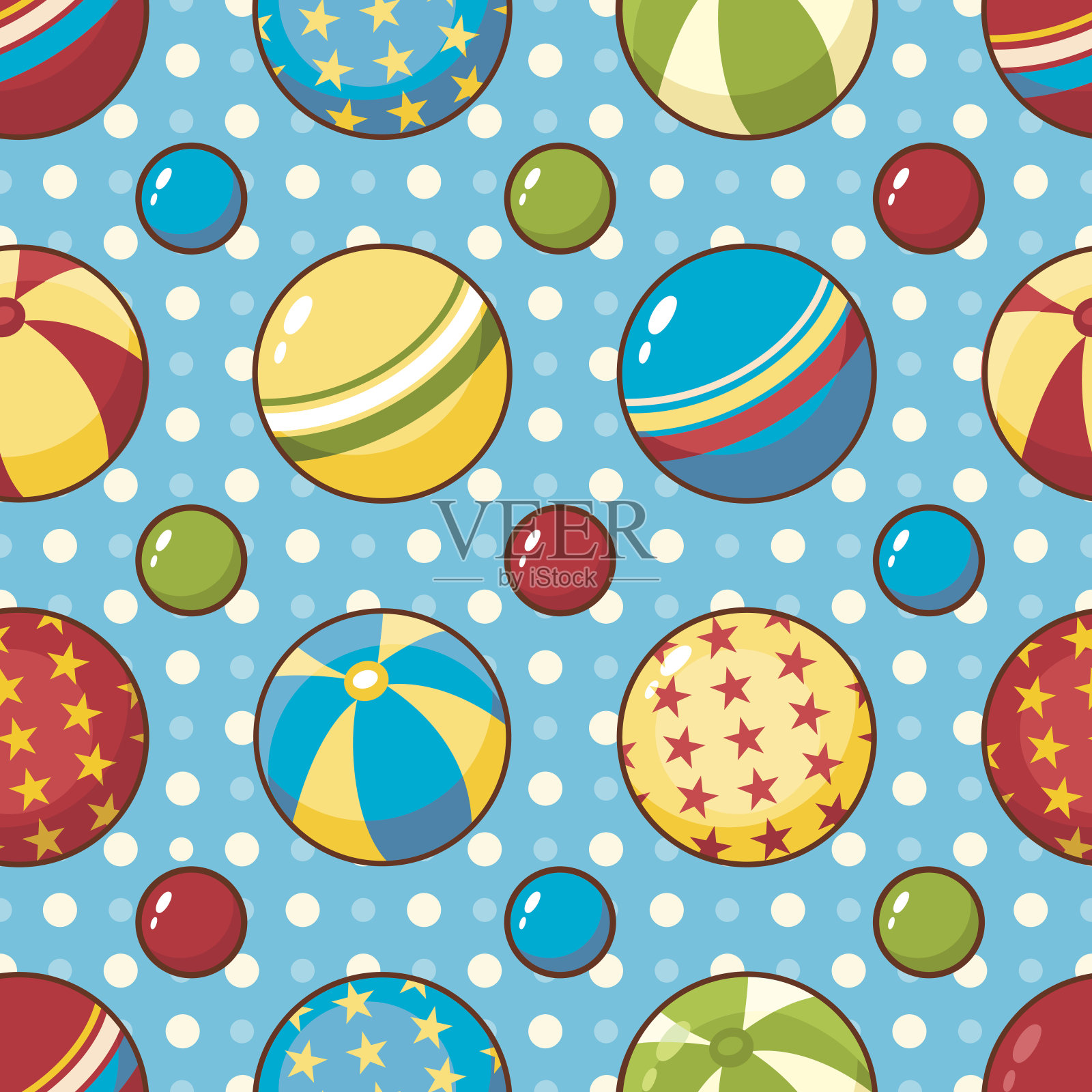 儿童玩具无缝图案。设计元素插画图片素材