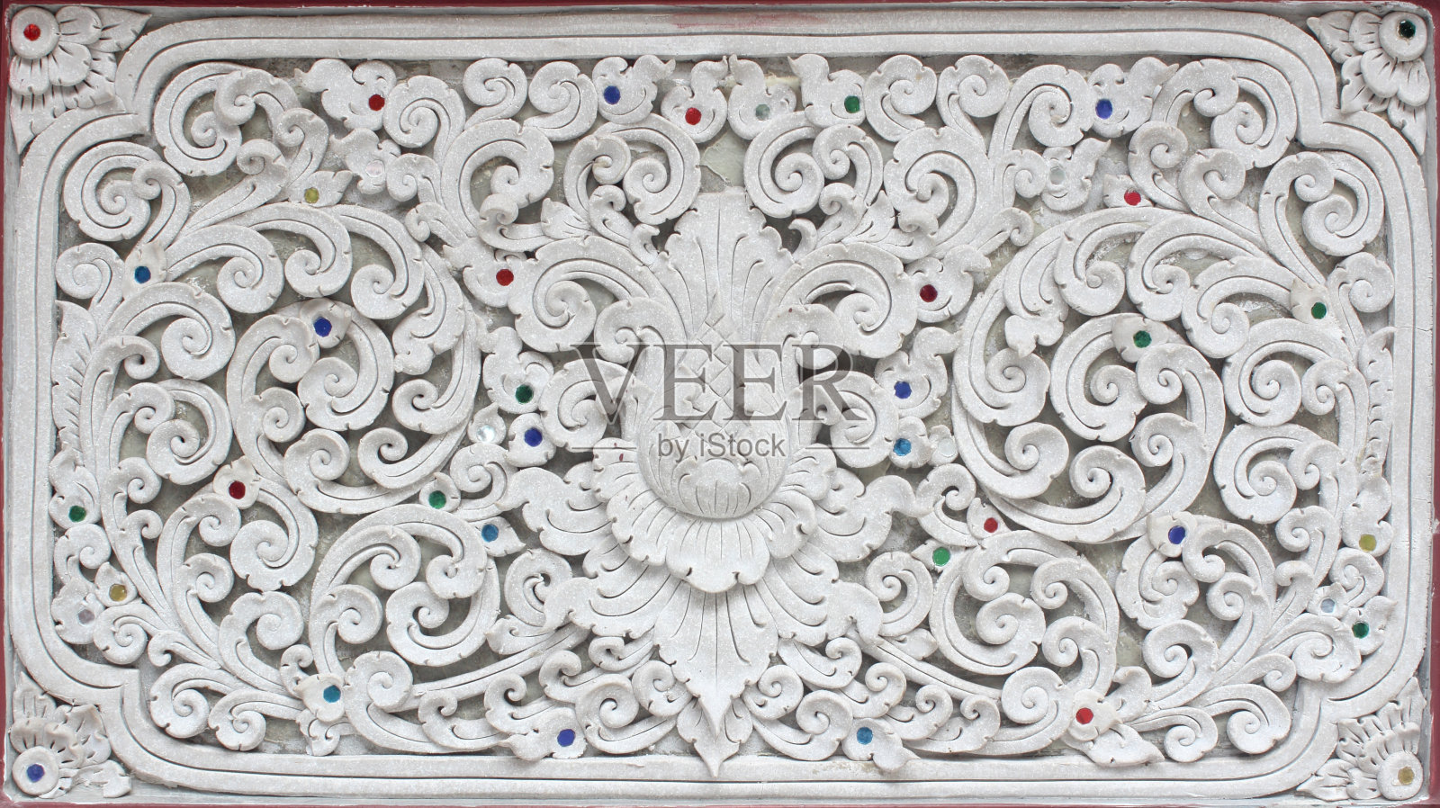 灰泥白色花纹墙设计方形格式照片摄影图片