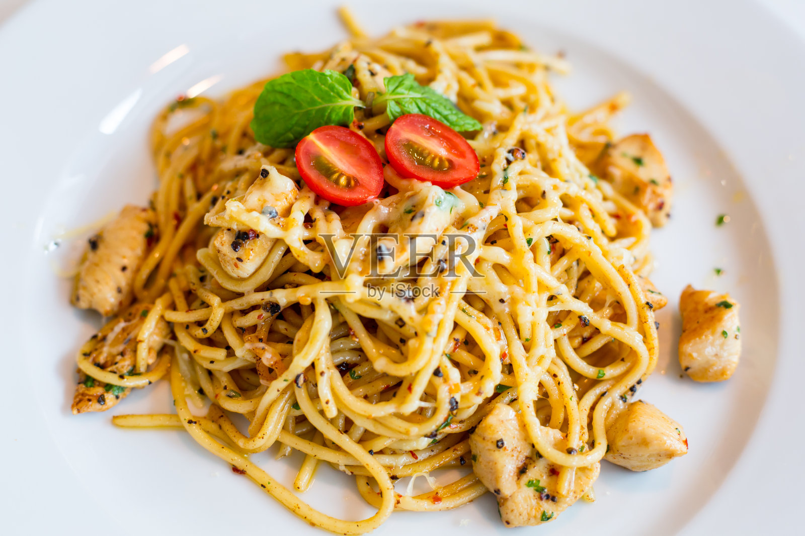 意大利面条虾照片摄影图片