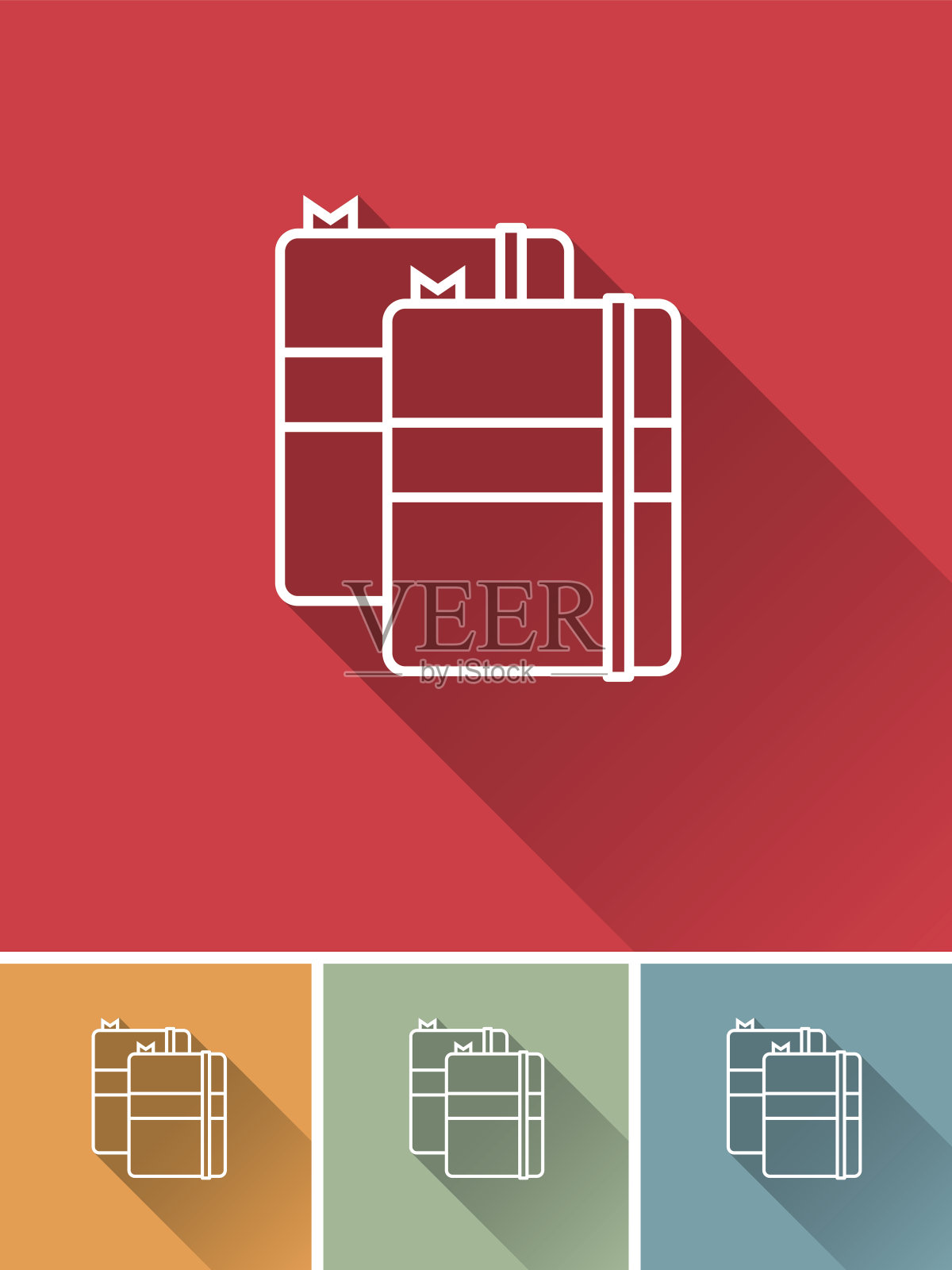 细线平面设计摄影图标:记事本插画图片素材