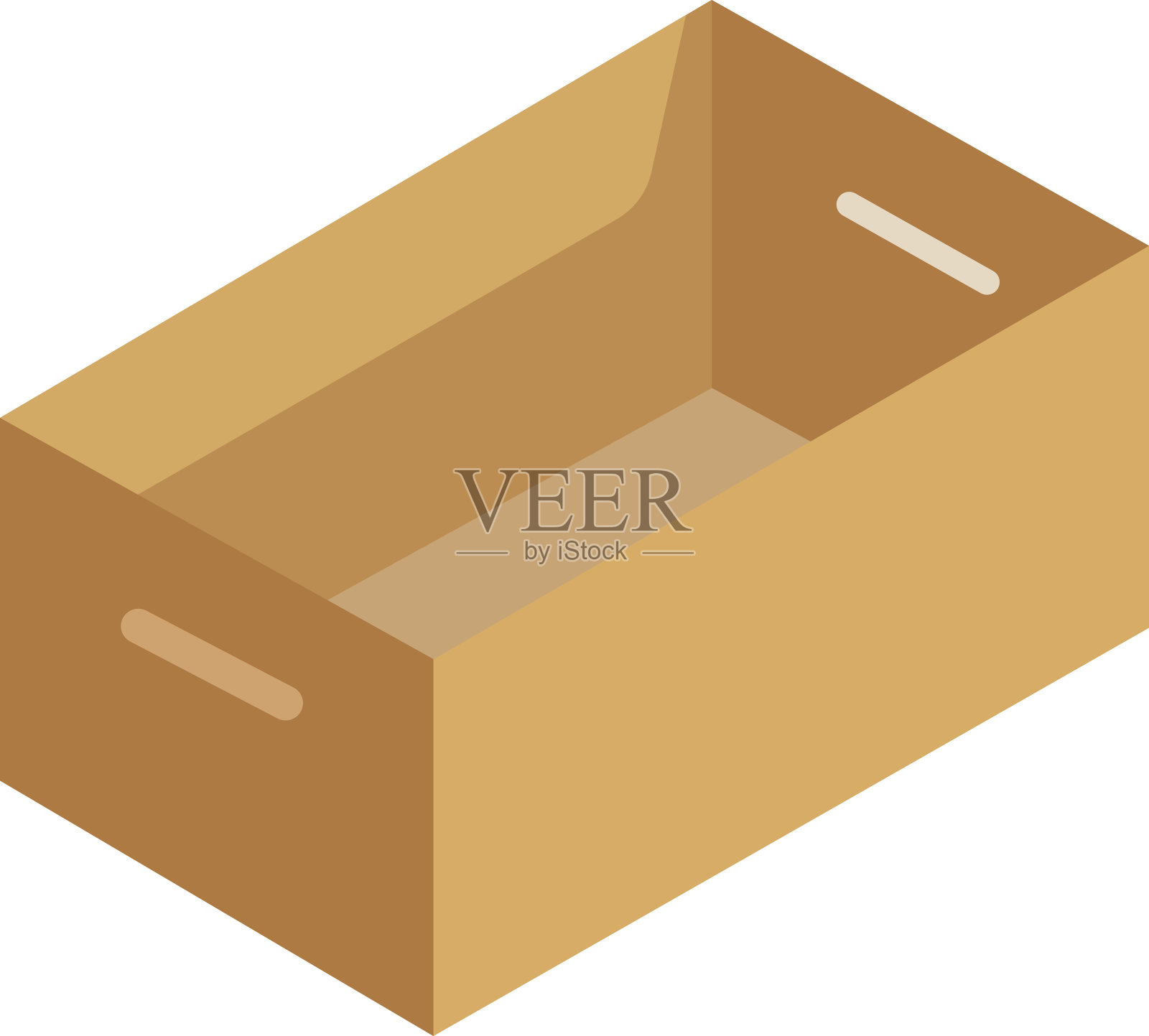 等距纸箱包装隔离插画图片素材