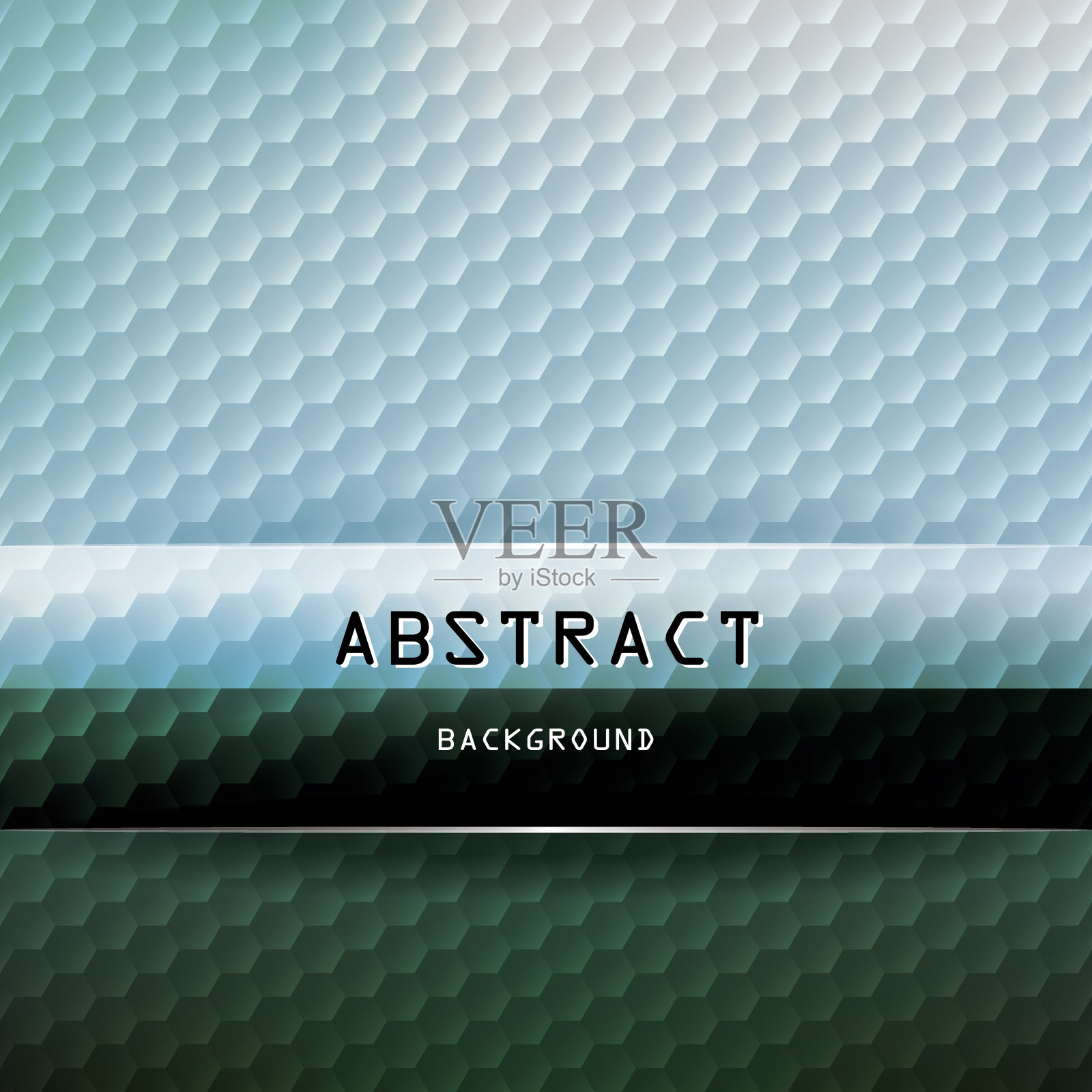 正方形六边形几何背景-蓝色,绿色,黑色插画图片素材