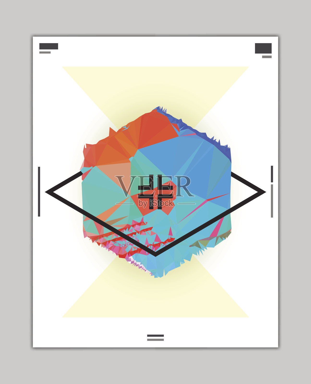 抽象多边形六边形平面设计封面布局模板插画图片素材