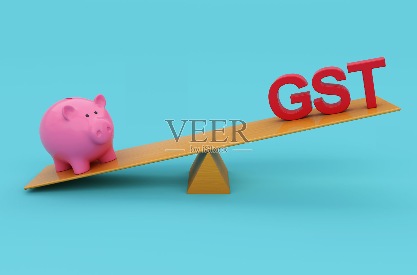 小猪储蓄罐的G S T概念照片摄影图片