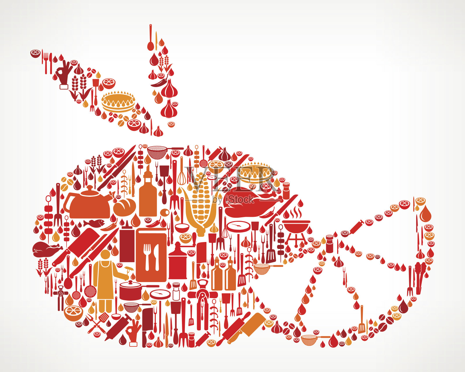 橘子烹饪和食物矢量图标模式插画图片素材