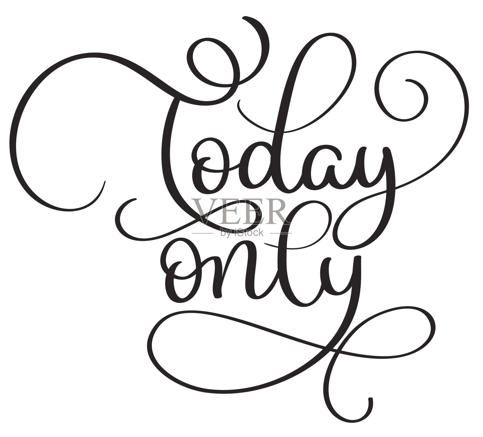 现在只在白色背景上写文字。手绘书法字母矢量插图EPS10插画图片素材