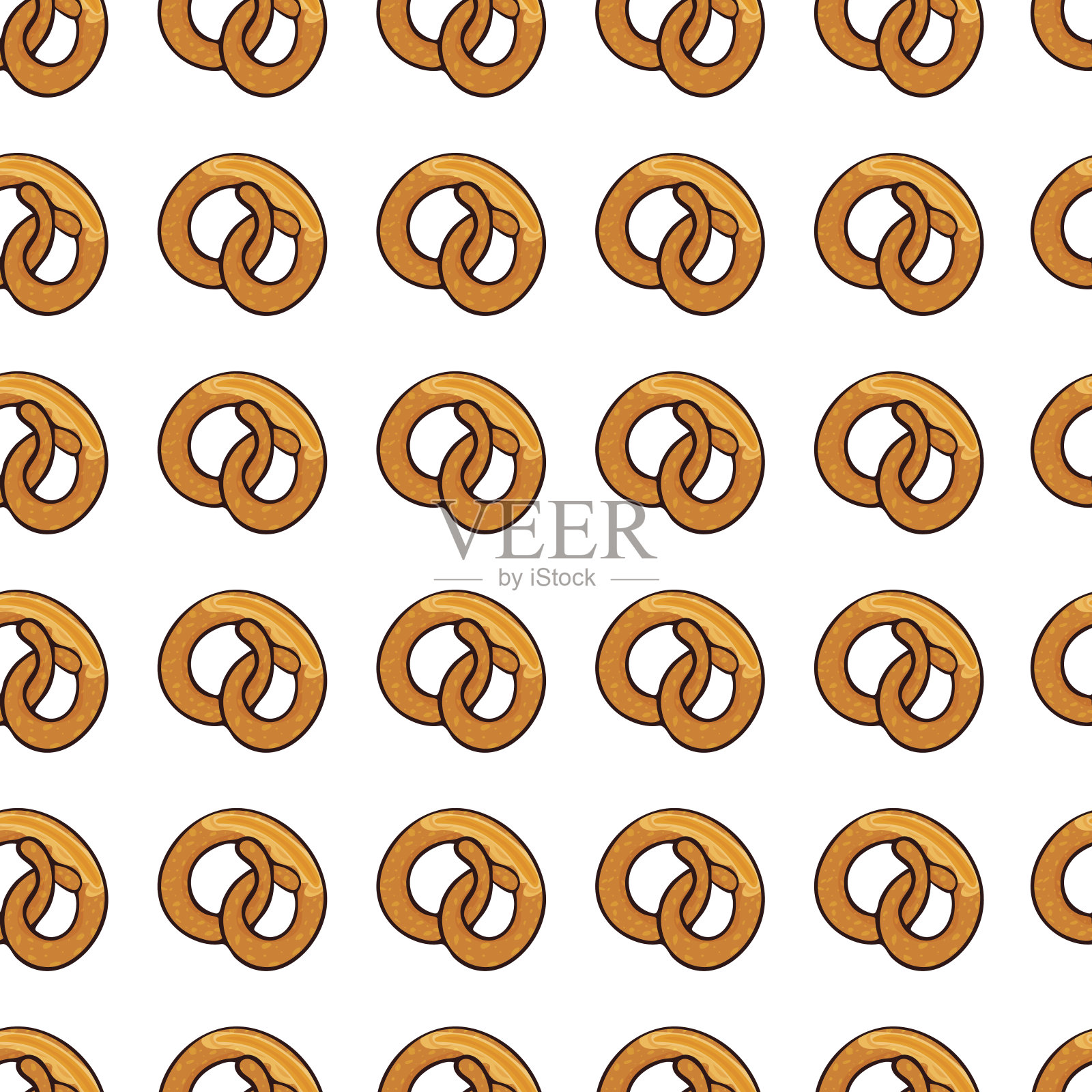 分离矢量插图的美味椒盐卷饼插画图片素材