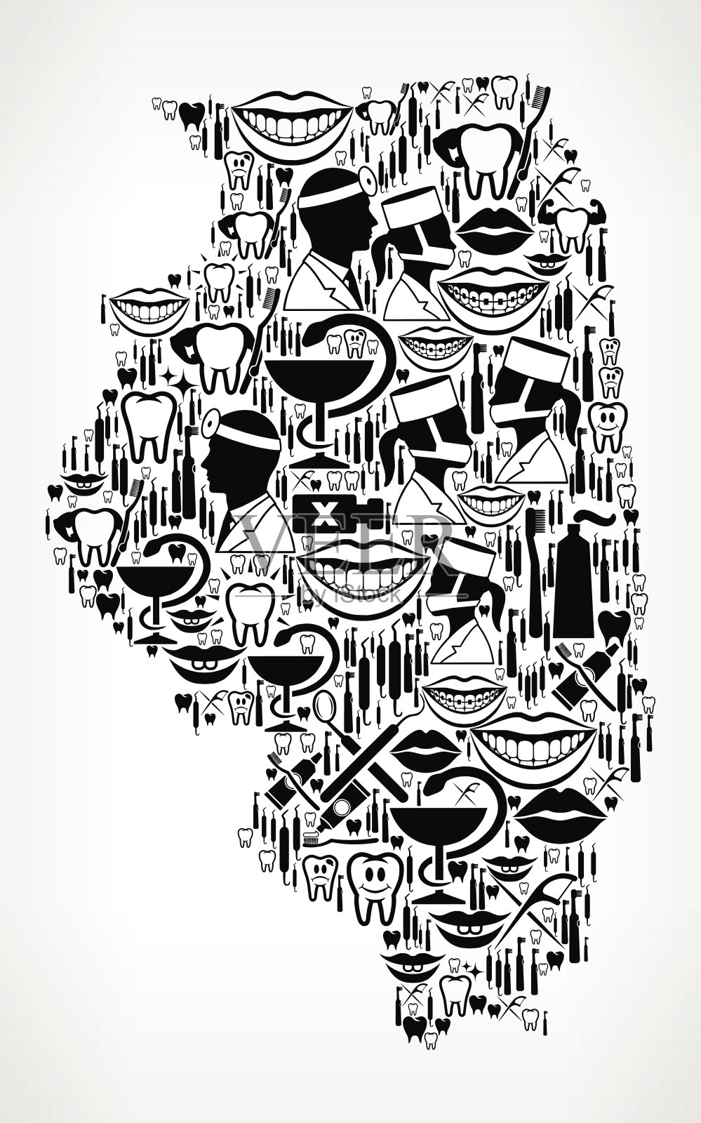 伊利诺伊州牙医和牙科矢量图标图案插画图片素材