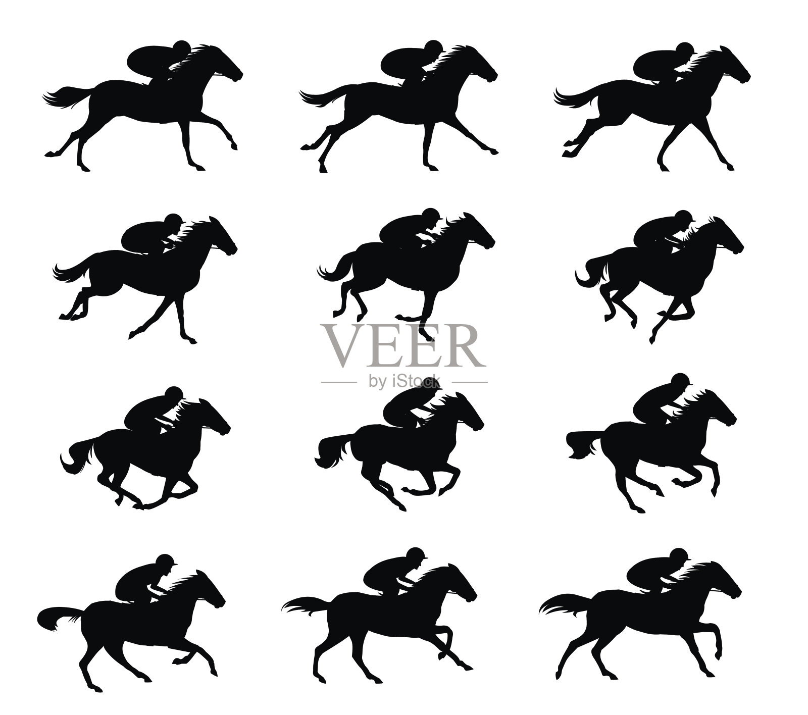 骑手赛马插画图片素材