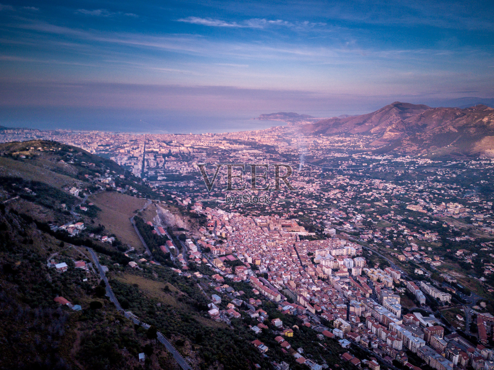 巴勒莫从上面照片摄影图片