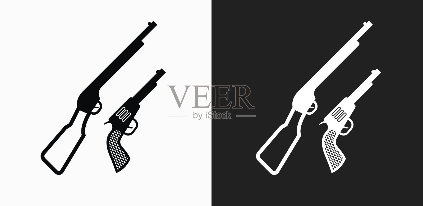 枪图标上的黑白矢量背景插画图片素材