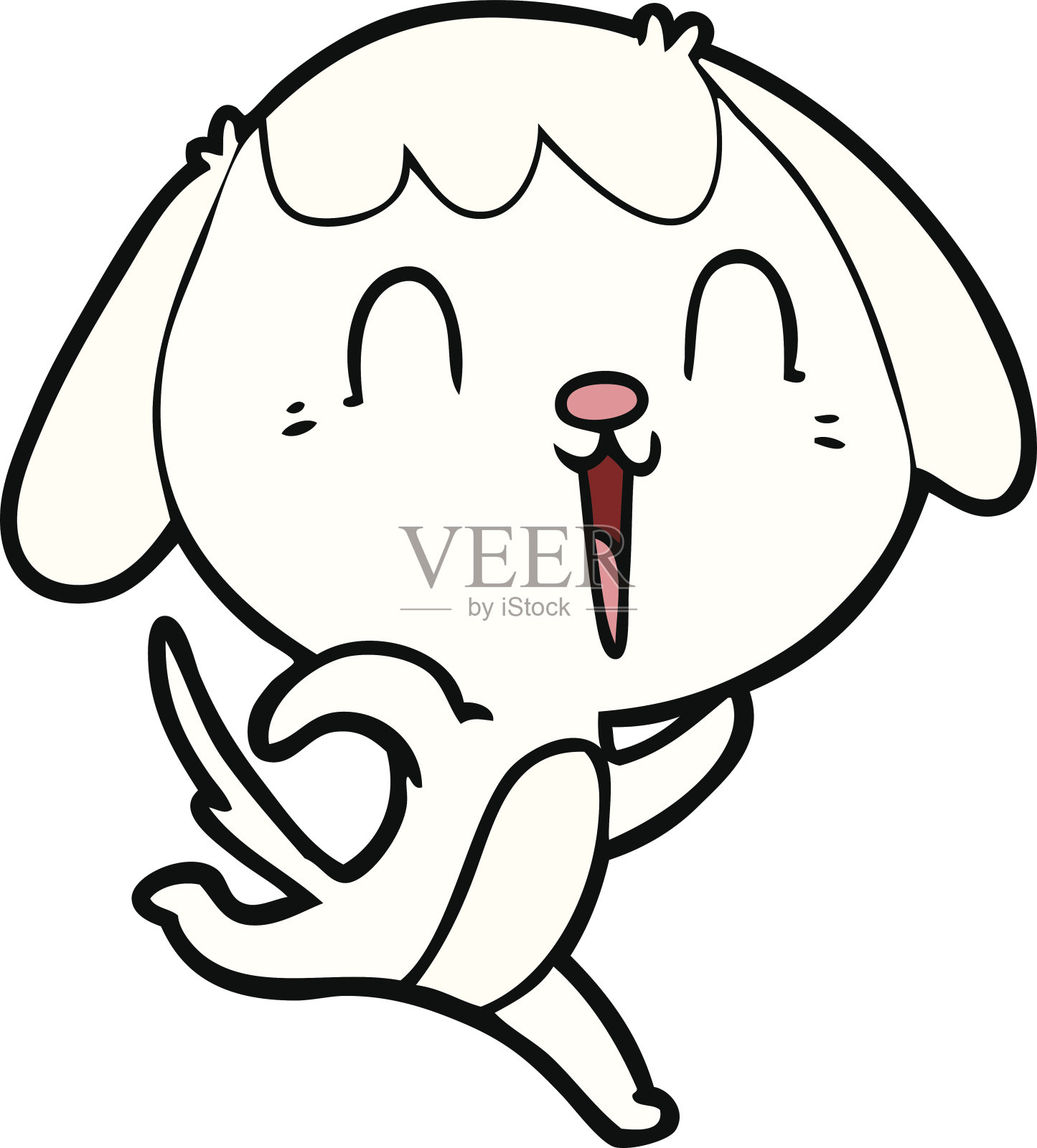 可爱的卡通狗在哭设计元素图片