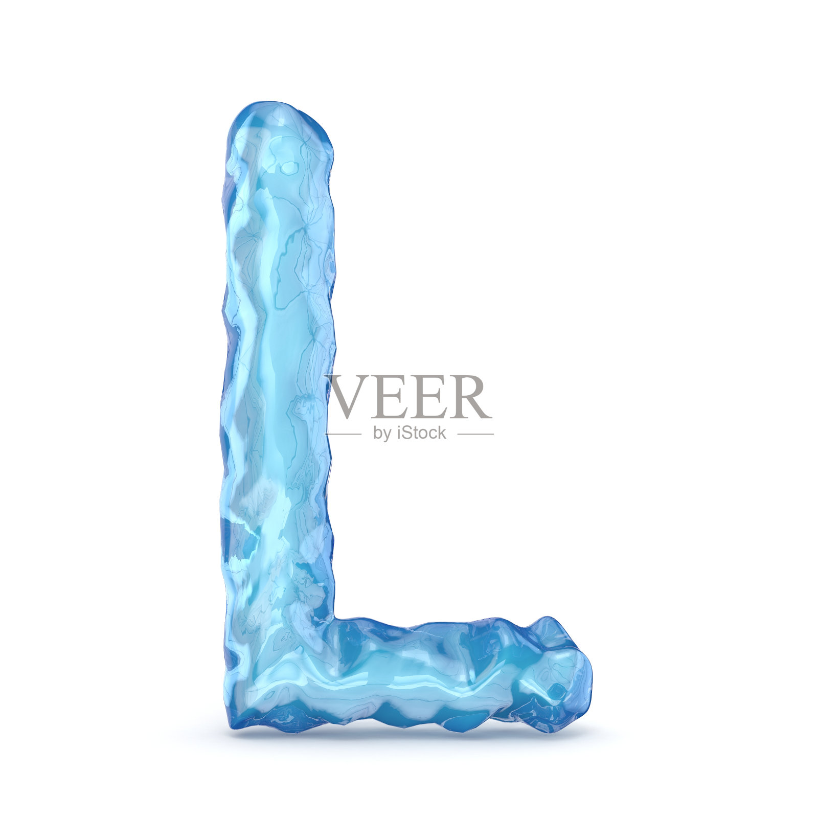 冰字体字母L 3D照片摄影图片