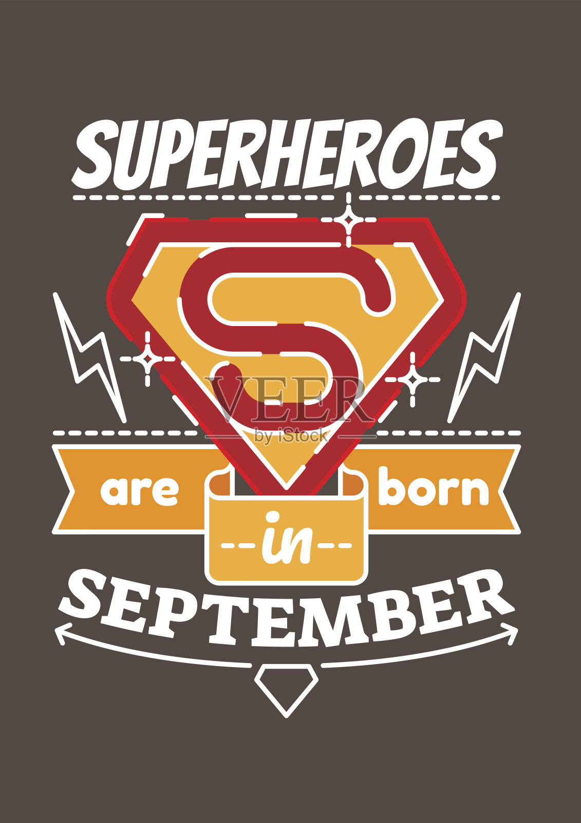 超级英雄出生于九月。插画图片素材