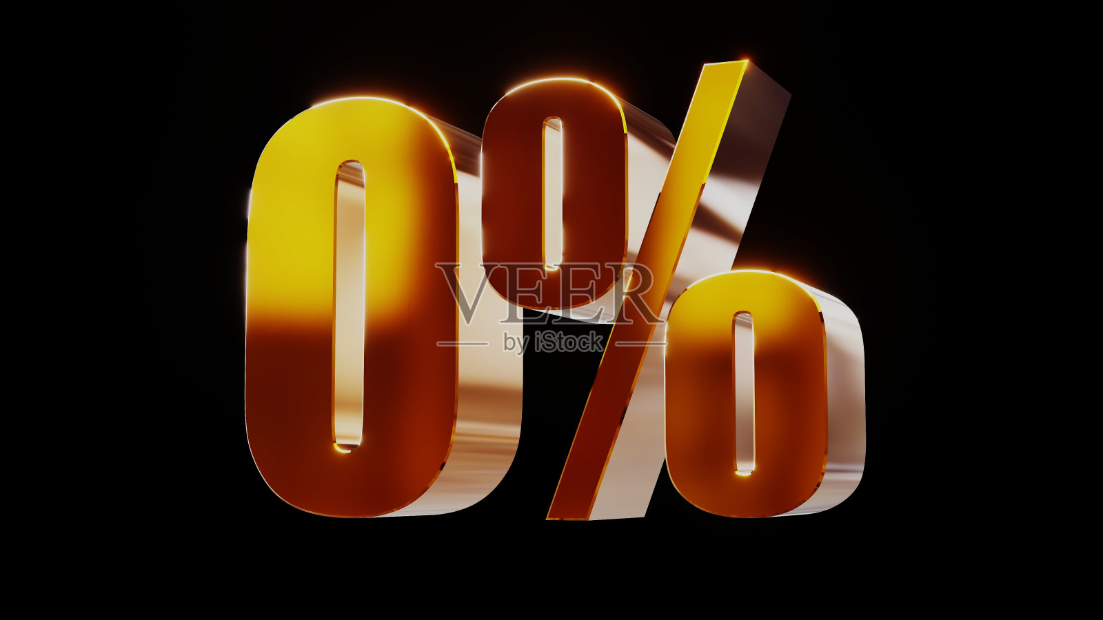 黄金0% 0% 3d插图照片摄影图片