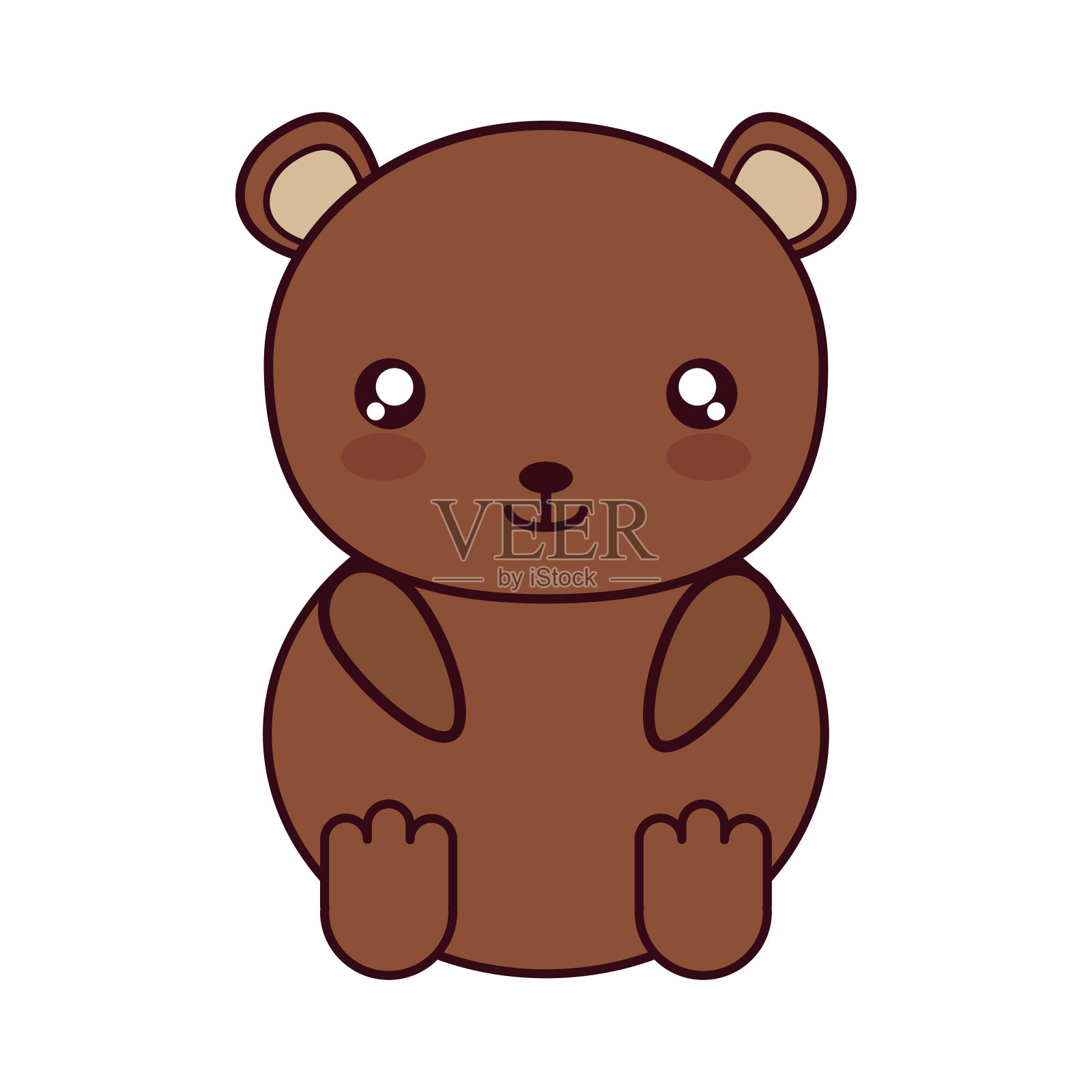 卡哇伊的动物图标设计元素图片