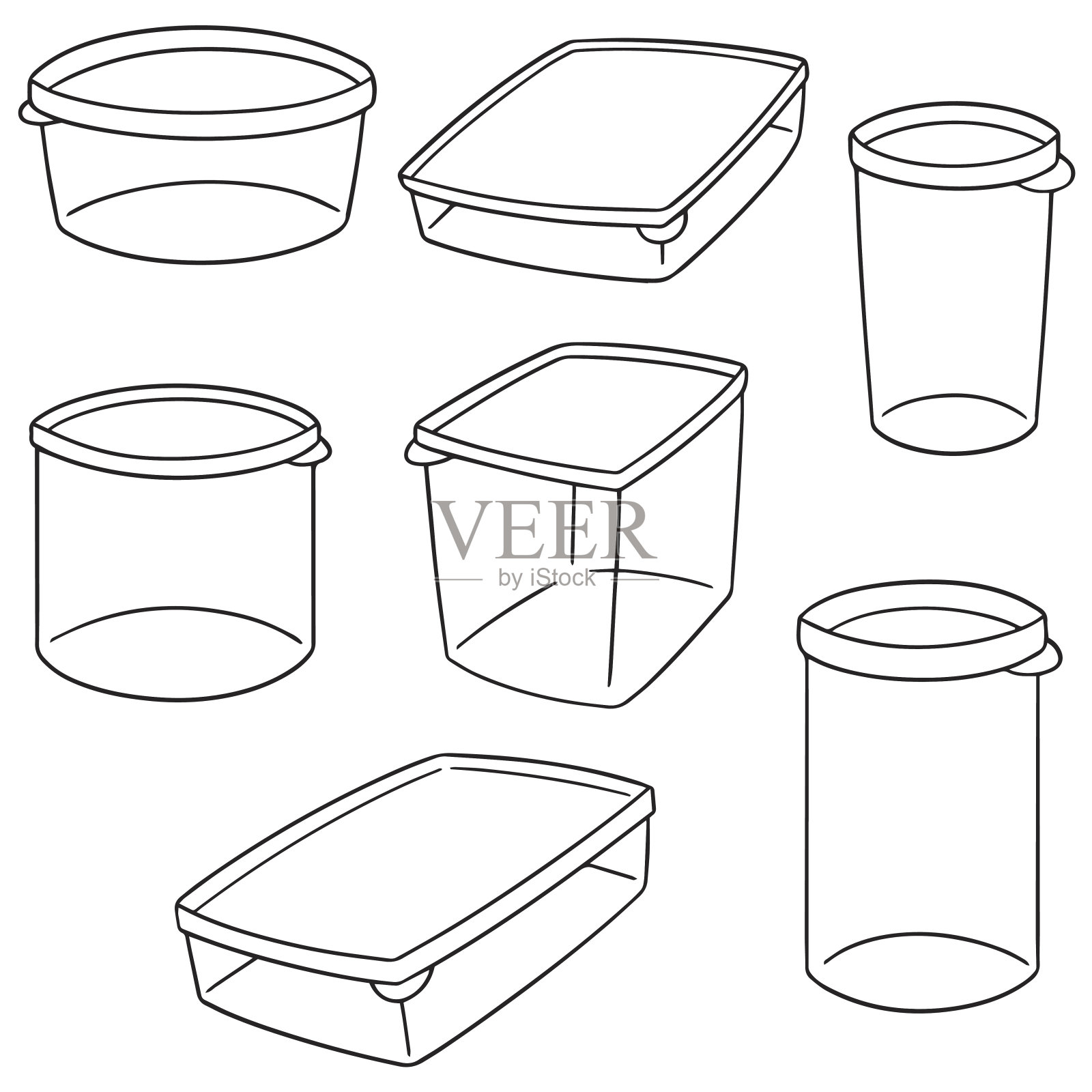 塑料容器插画图片素材