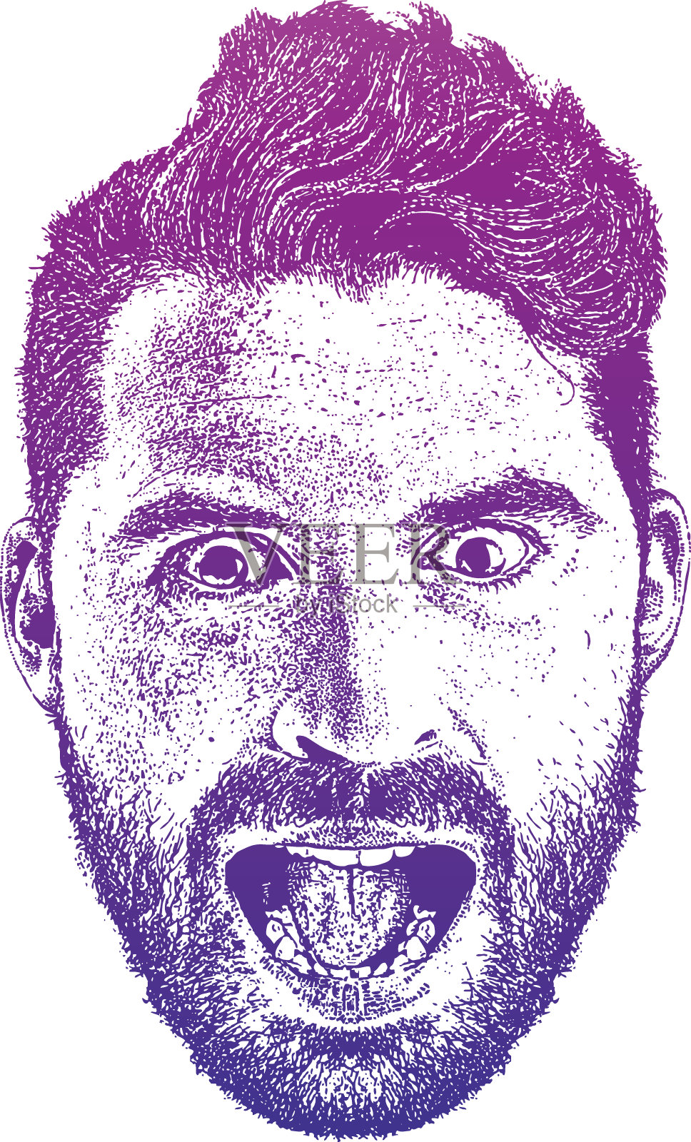 那人脸上露出震惊的表情插画图片素材