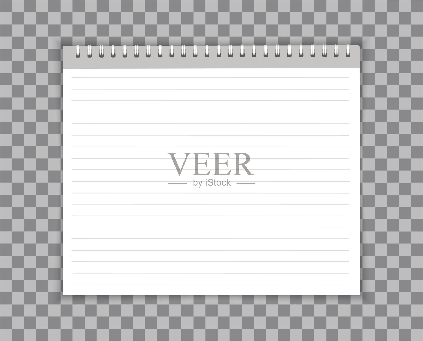 空白现实的螺旋笔记本笔记本孤立在白色矢量。插画图片素材