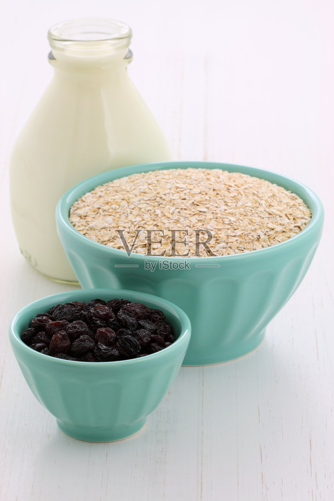 复古设置燕麦配料照片摄影图片