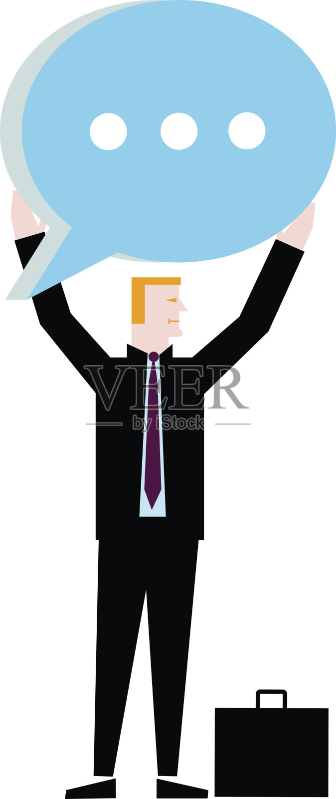 商人持有讯息图示插画图片素材