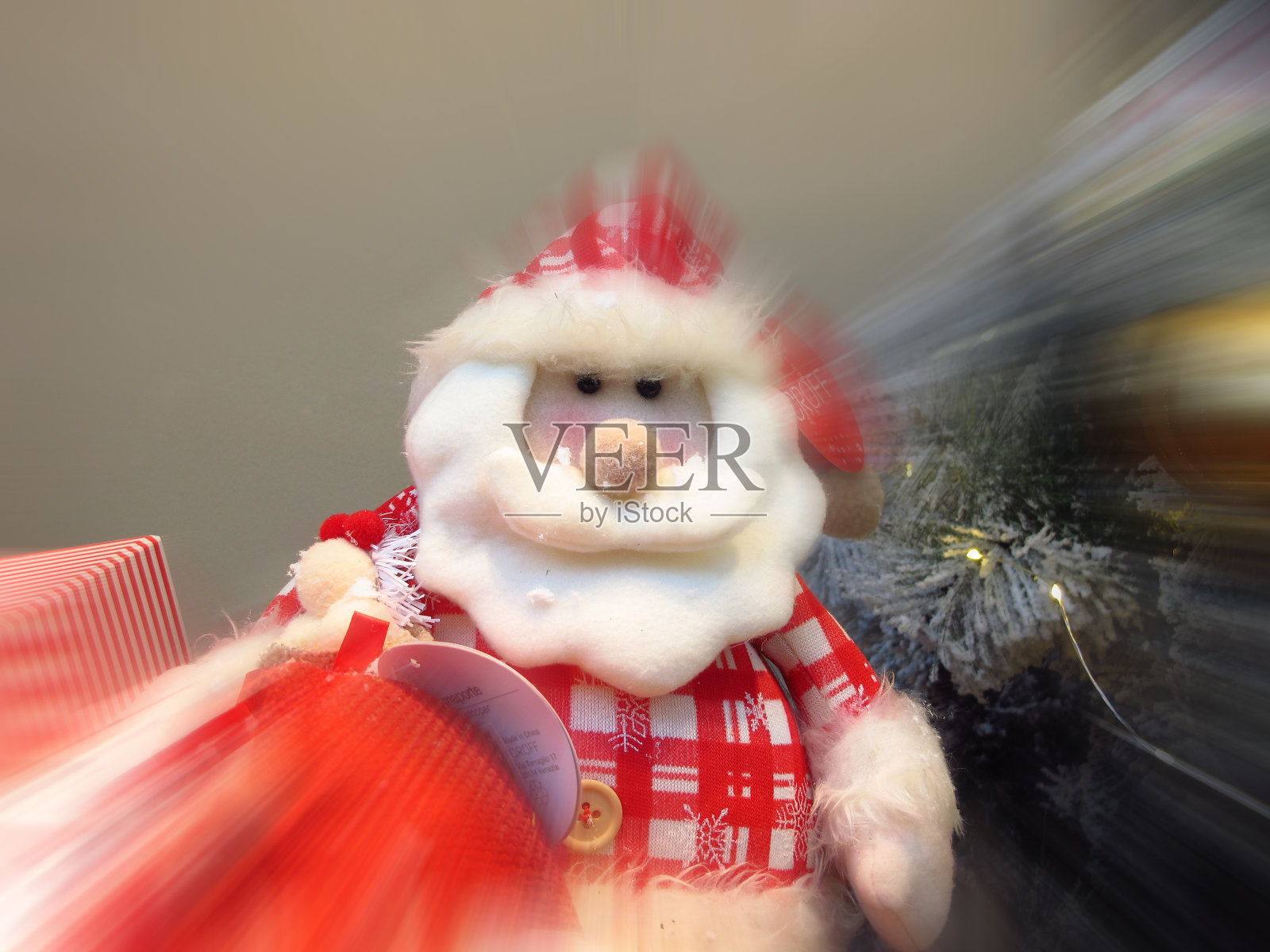 圣诞老人玩具在圣诞市场,佛罗伦萨。意大利。照片摄影图片