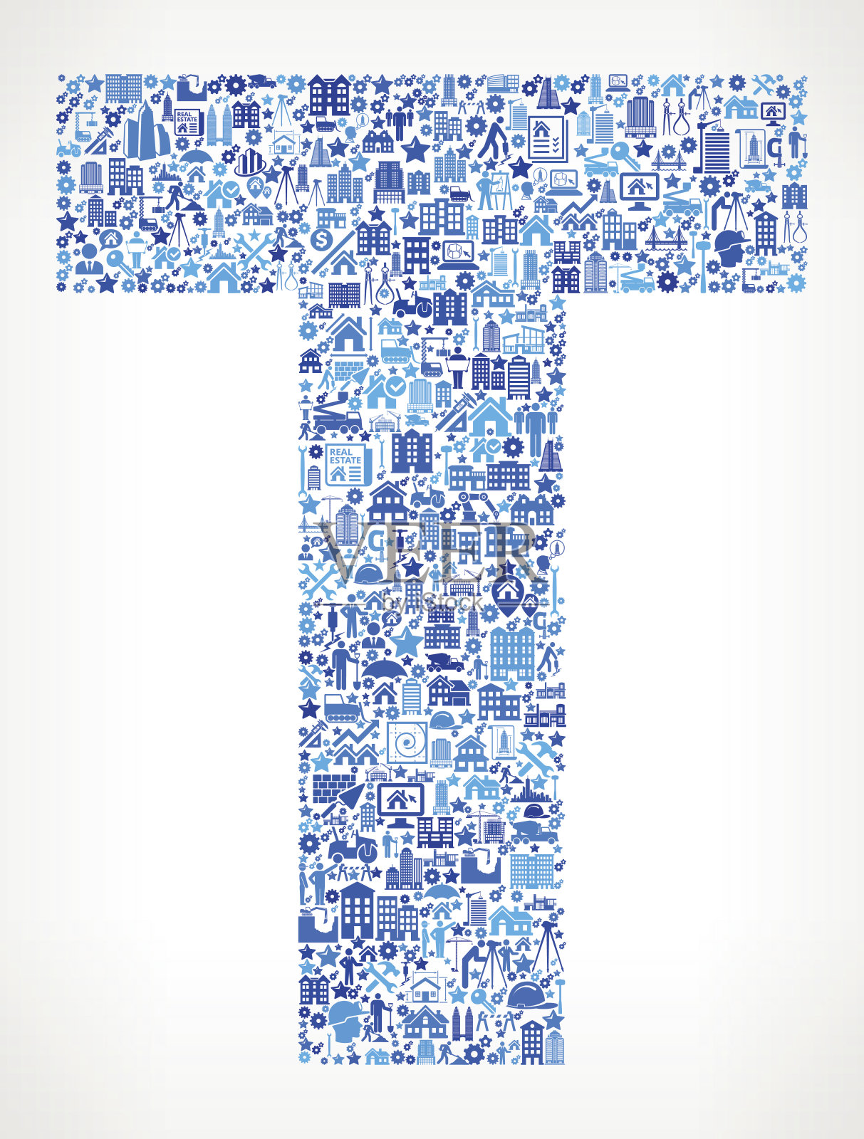 字母T建筑行业矢量图标图案插画图片素材