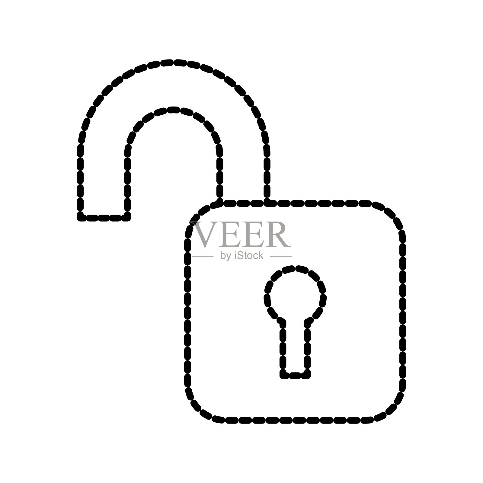 打开挂锁安全保护数据文件信息插画图片素材
