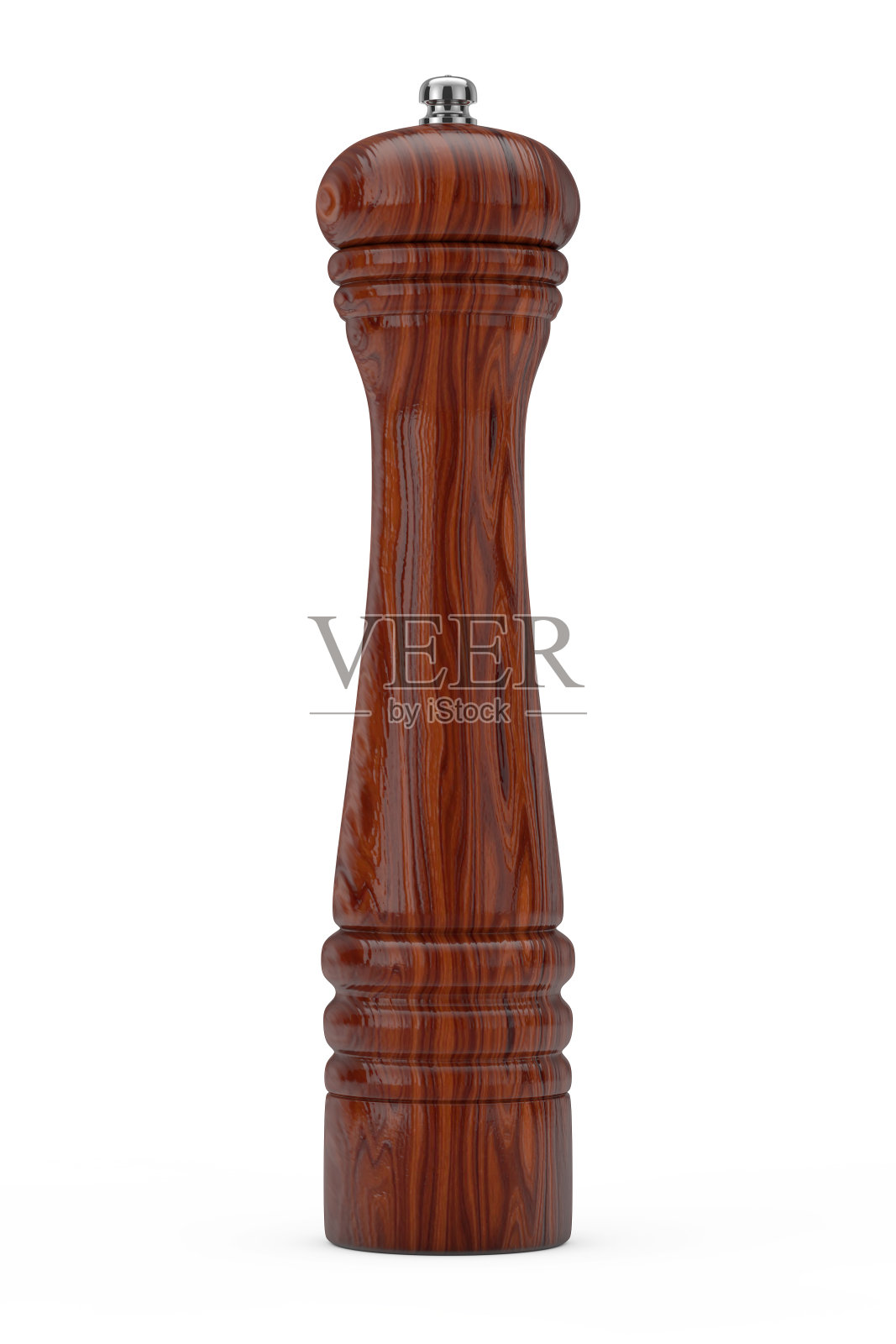 木制Perrer或盐磨磨机。3d渲染照片摄影图片