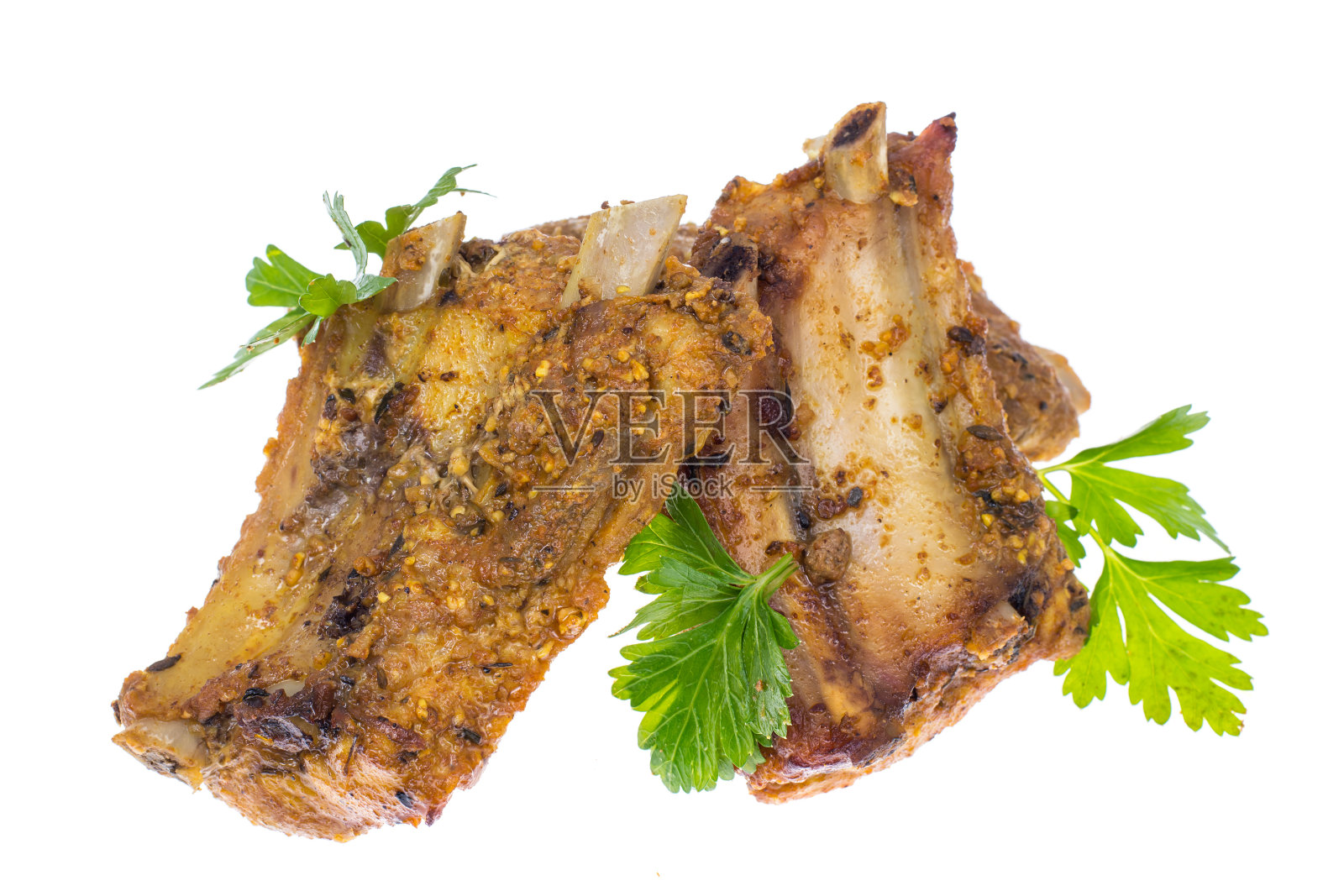 配香料的烤排骨照片摄影图片