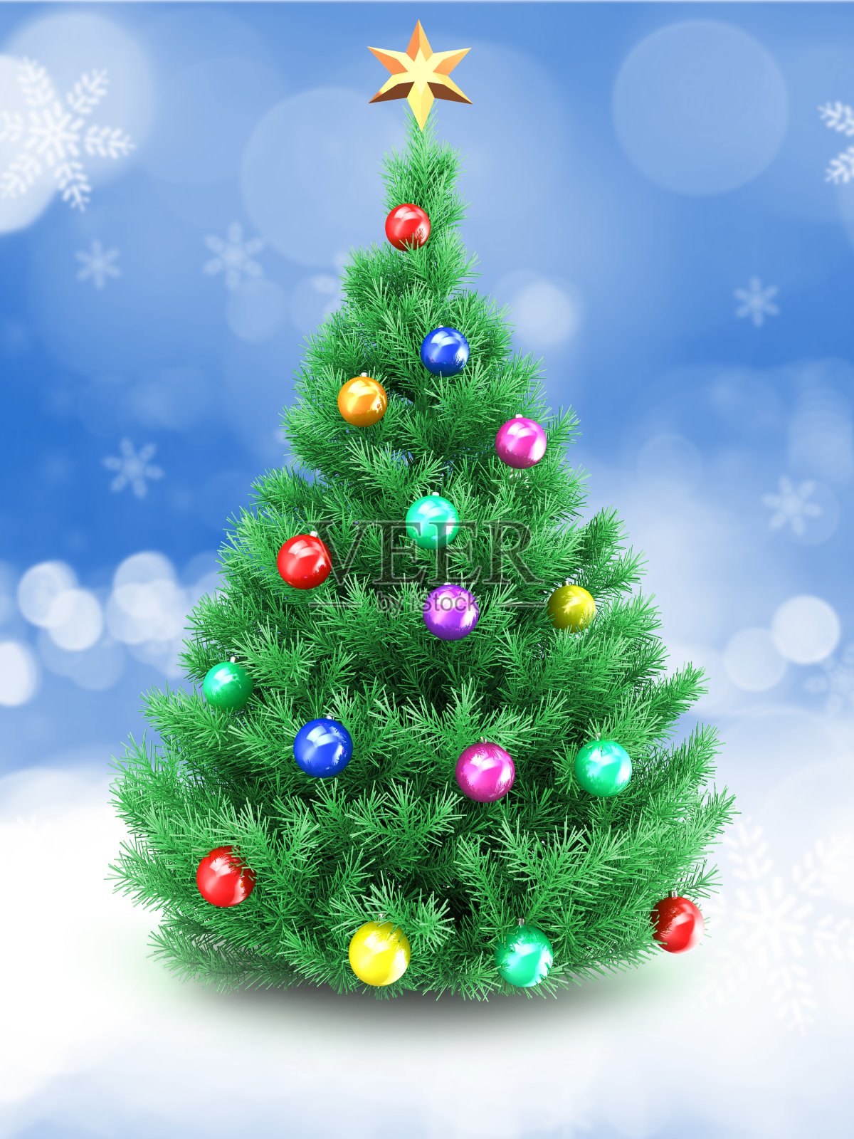 3 d的圣诞树照片摄影图片