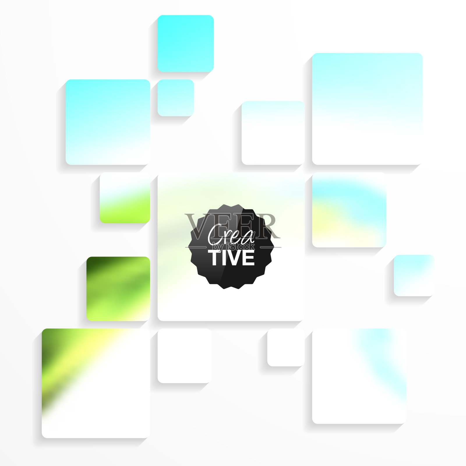 带有彩色抽象背景的现代抽象设计插画图片素材