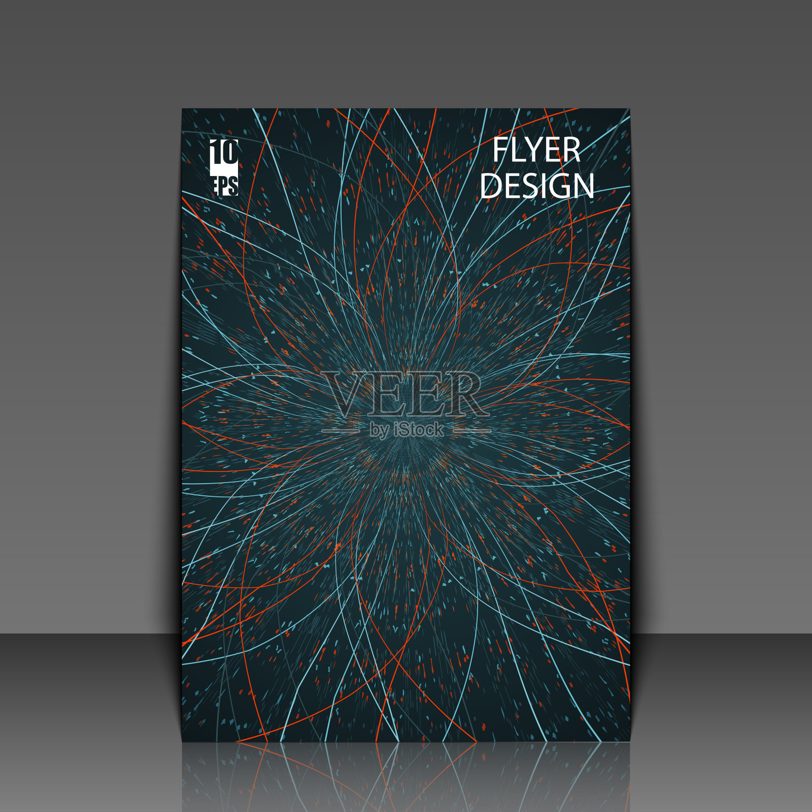 摘要通信网络背景。分形元素的线和点阵列。大数据连接复杂概念。带有抽象背景的模板传单。Eps10矢量图插画图片素材