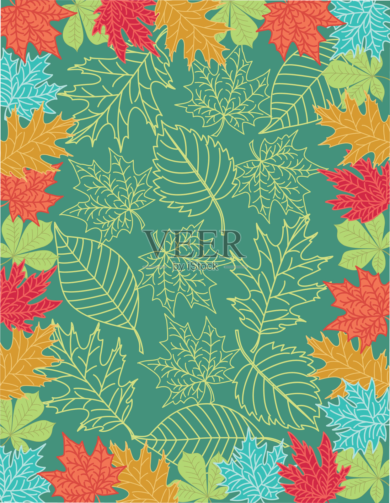 叶的背景。插画图片素材