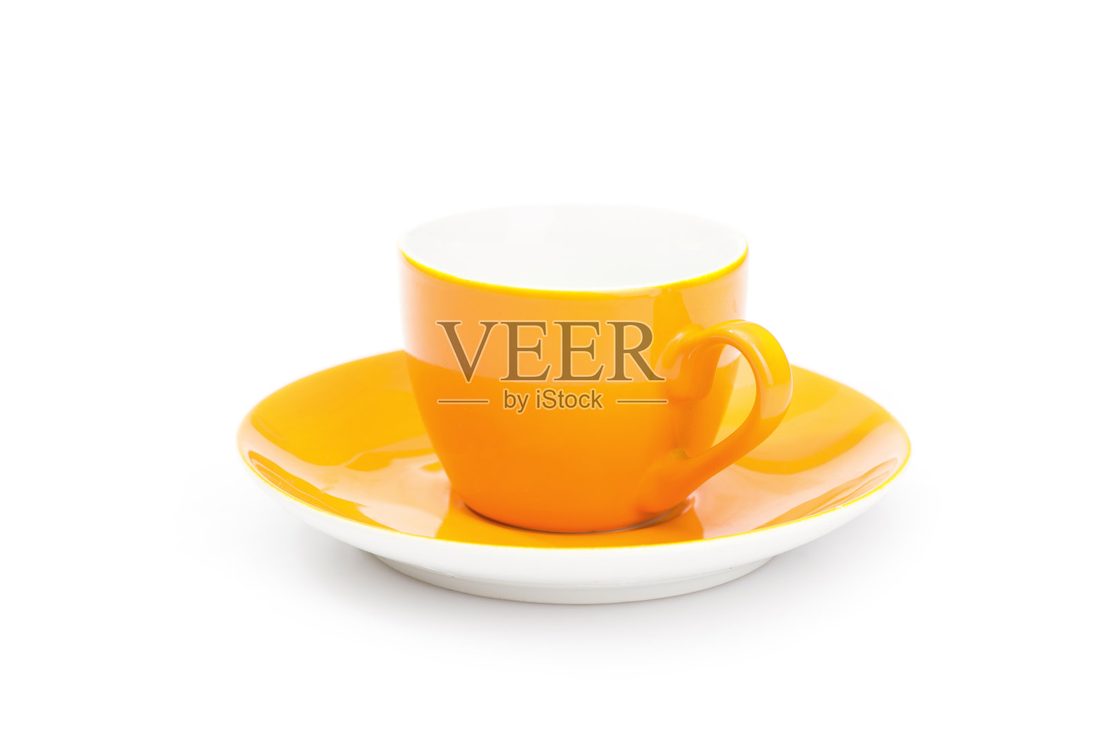 空的黄色咖啡杯照片摄影图片