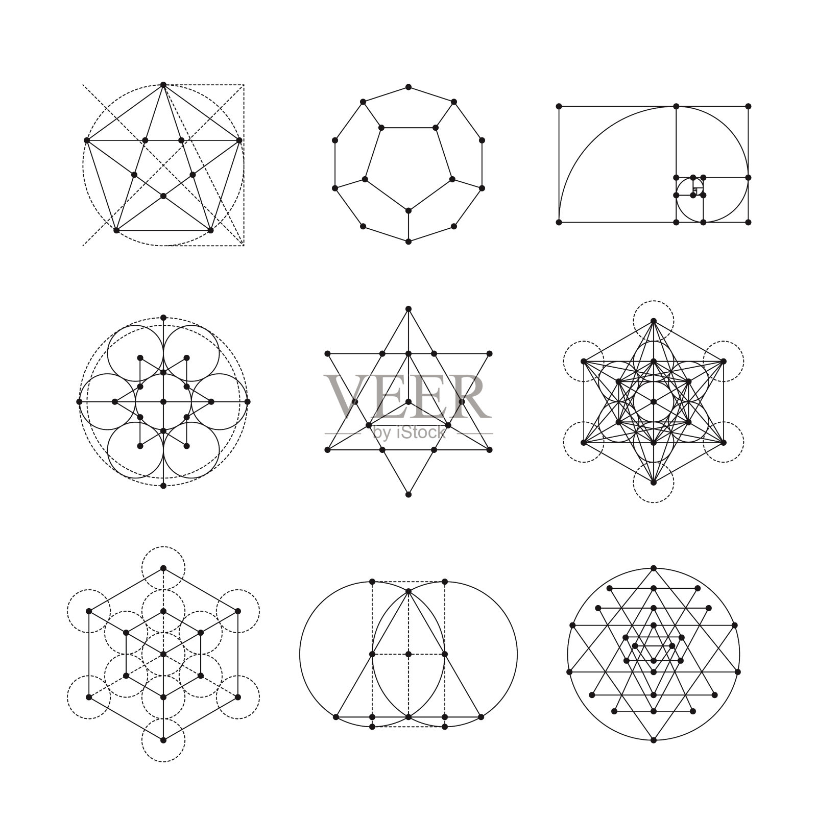 神圣几何图标集插画图片素材