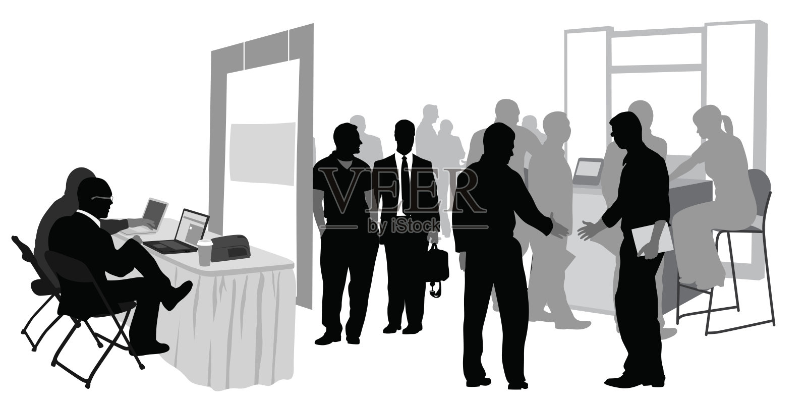 大会展位插画图片素材