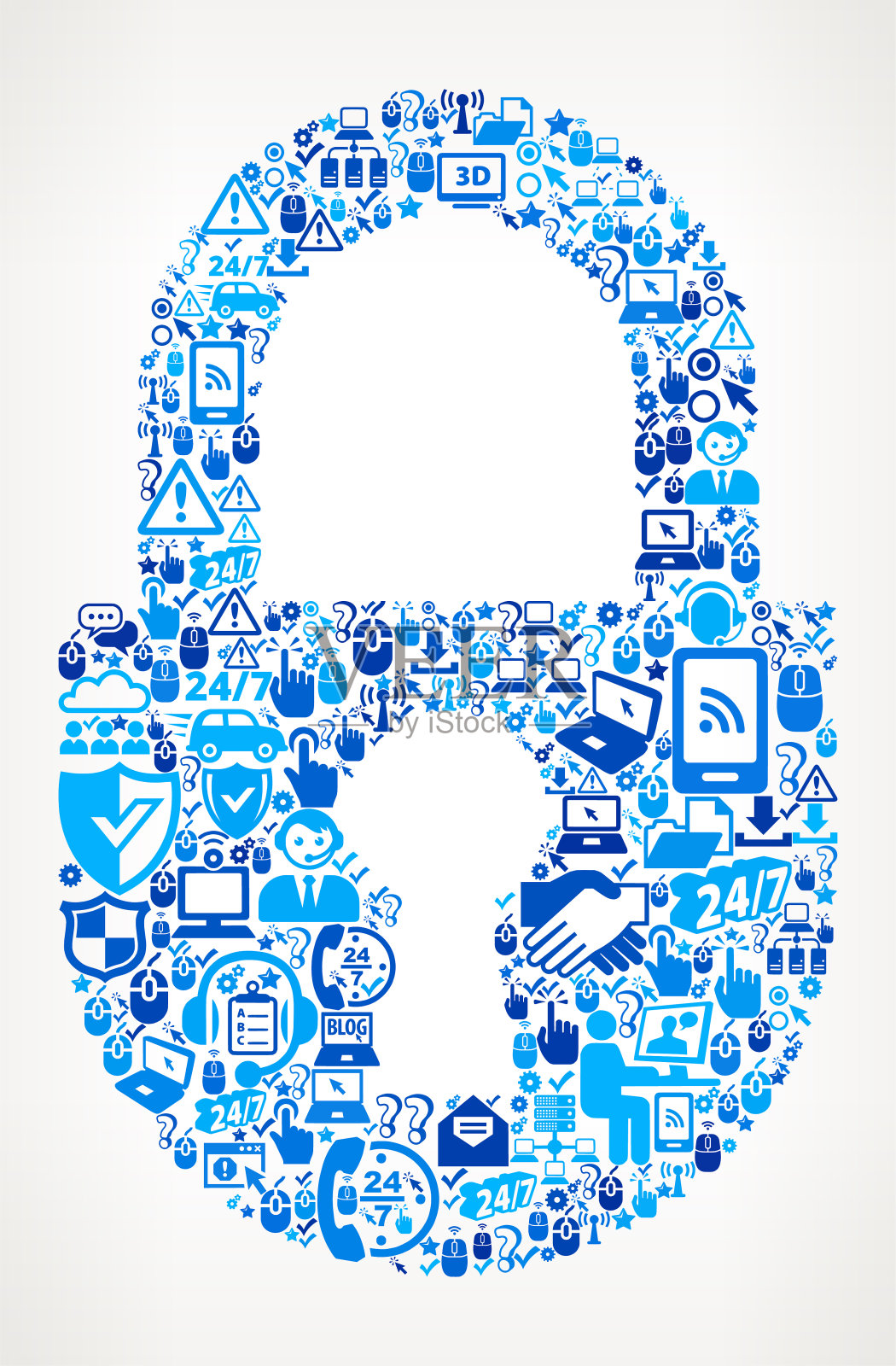 锁定技术支持矢量图标模式插画图片素材