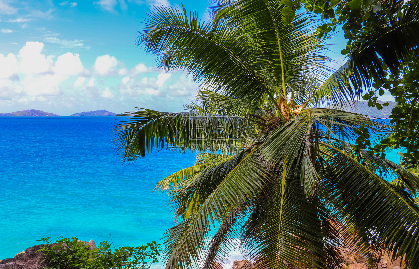 安西Patates海滩。拉迪戈岛。印度洋。塞舌尔照片摄影图片