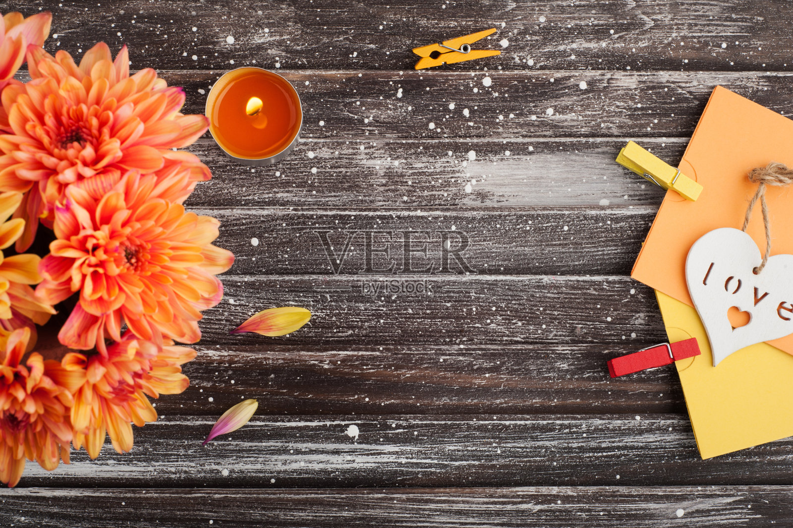 橙菊与心照片摄影图片